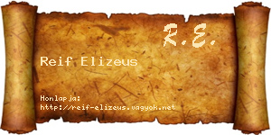 Reif Elizeus névjegykártya